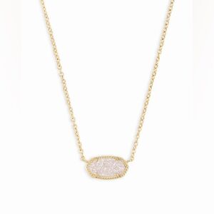 Kendra Scott Elisa Gold Pendant Necklace in Iridescent Drusy